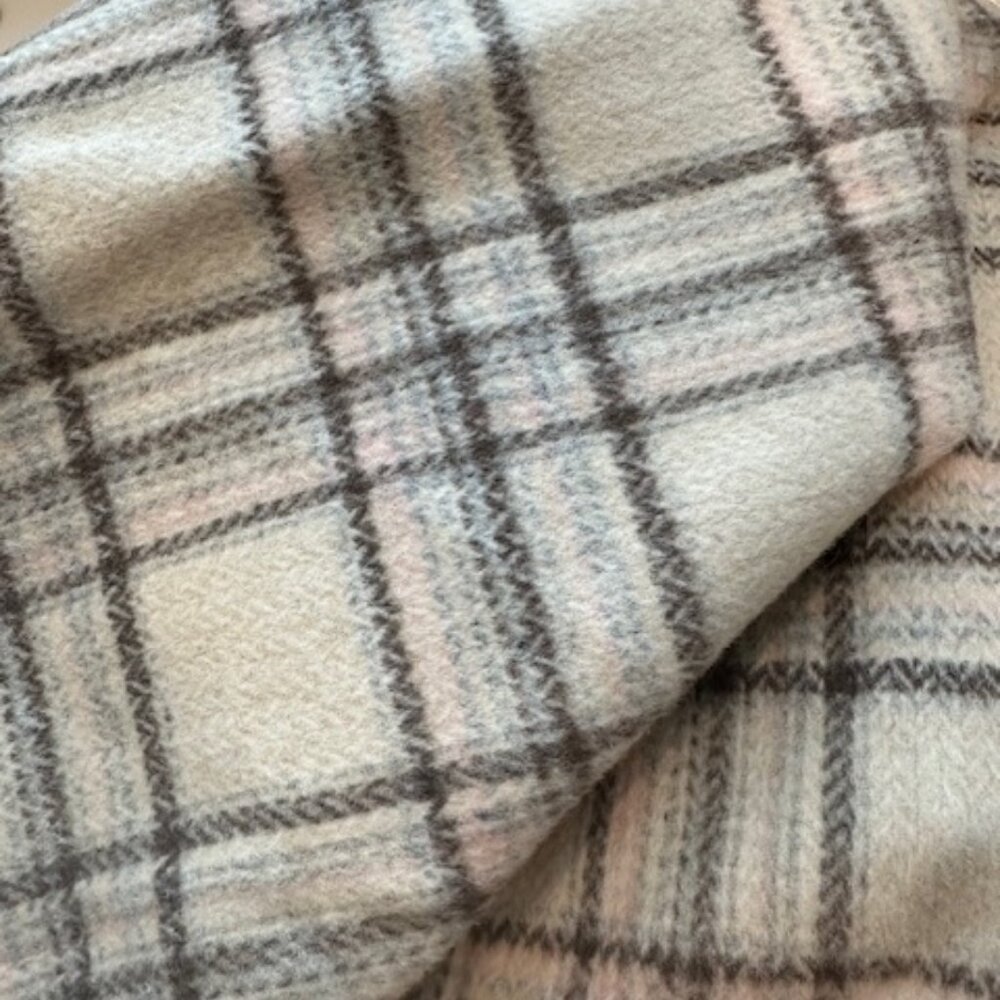 Belle & Bloom Walk this way wool blend hooded plaid pea coat S EUC - Picture 7 of 8